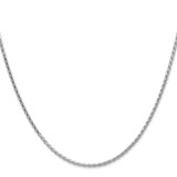 14K White Gold 24 inch 1.6mm Diamond-cut Parisian Wheat with Lobster Clasp Chain