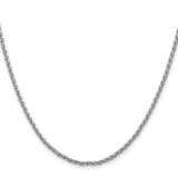 14K White Gold 24 inch 2.25mm Parisian Wheat with Lobster Clasp Chain