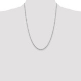 14K White Gold 24 inch 3.25mm Diamond-cut Rope with Lobster Clasp Chain