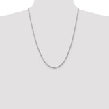 14K White Gold 24 Inch 3.35mm Diamond-cut Quadruple Rope Lobster Clasp Chain