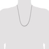 14K White Gold 24 inch 3.6mm Semi-Solid Round Box with Lobster Clasp Chain