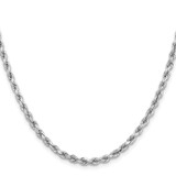 14K White Gold 24 inch 3.75mm Diamond-cut Rope with Lobster Clasp Chain