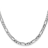 14K White Gold 24 inch 4.5mm Flat Figaro with Lobster Clasp Chain