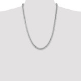 14K White Gold 24 inch 5.5mm Solid Miami Cuban Link with Lobster Clasp Chain