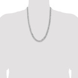 14K White Gold 24 inch 8mm Flat Beveled Curb with Lobster Clasp Chain