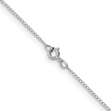 14K White Gold 24 inch Carded .5mm Curb with Spring Ring Clasp Chain