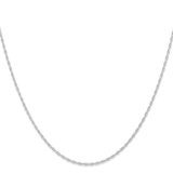 14K White Gold 24 inch Carded 1.15mm Cable Rope with Spring Ring Clasp Chain