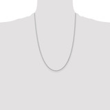 14K White Gold 24 inch Carded 1.35mm Cable Rope with Spring Ring Clasp Chain