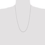 14K White Gold 26 inch .8mm Diamond-cut Cable with Lobster Clasp Chain