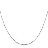 14K White Gold 26 inch .8mm Diamond-cut Round Open Link Cable with Lobster Clasp Chain