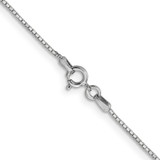 14K White Gold 26 inch .9mm Box with Spring Ring Clasp Chain