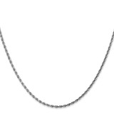 14K White Gold 26 inch 1.75mm Diamond-cut Rope with Lobster Clasp Chain