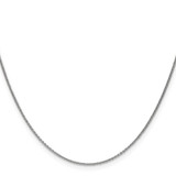 14K White Gold 26 inch 1mm Round Open Link Cable with Lobster Clasp Chain