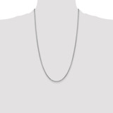 14K White Gold 26 inch 2.45mm Semi-Solid Round Box with Lobster Clasp Chain