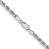 14K White Gold 26 inch 3.75mm Diamond-cut Rope with Lobster Clasp Chain