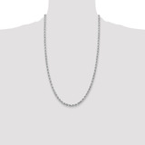 14K White Gold 26 inch 3.75mm Diamond-cut Rope with Lobster Clasp Chain