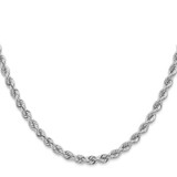 14K White Gold 26 inch 4mm Regular Rope with Lobster Clasp Chain