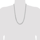 14K White Gold 26 inch 7.25mm Flat Beveled Curb with Lobster Clasp Chain