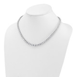 14k White Gold 28 1/2 carat Lab Grown Diamond VS/SI+ G+ Complete Round 18 inch Graduated Tennis Necklace