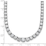 14k White Gold 28 1/2 carat Lab Grown Diamond VS+ F+ Complete Round 18 inch Graduated Tennis Necklace