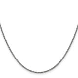 14K White Gold 28 inch 1.5mm Semi-Solid Round Box with Lobster Clasp Chain