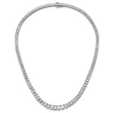 14k White Gold 29 1/6 carat Lab Grown Diamond VS/SI+ G+ Complete 17 inch Emerald Graduated Tennis Necklace