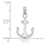 14K White Gold 2-D Polished Anchor Charm