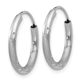 14k White Gold 2mm Diamond-cut Endless Hoop Earrings - XY-C9BBE7C7-7953