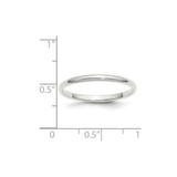 14k White Gold 2mm Half-Round Wedding Band Size 6.5