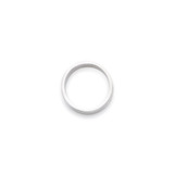14k White Gold 2mm Lightweight Flat Wedding Band Size 7.5