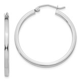 14k White Gold 2mm Square Tube Hoops - T1-61CCE7E3-2081