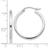 14k White Gold 2mm Square Tube Hoops - T1-68168D0B-5196