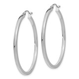 14k White Gold 2mm Square Tube Hoops - T1-AC1AD789-2100
