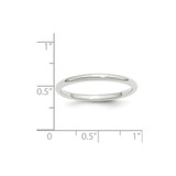 14k White Gold 2mm Standard Weight Comfort Fit Wedding Band Size 5