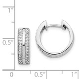 14k White Gold 2-row Diamond Hinged Hoop Earrings - EM-DB53DD1F-3691