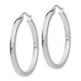 14k White Gold 2x3mm Rectangle Tube Hoop - T1-60AF680D-5338