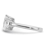 14k White Gold 3 1/8 carat Certified Lab Grown Diamond VS/SI+ G+ Complete Emerald and Half Moon Three Stone Engagement Ring