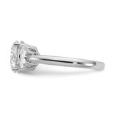 14k White Gold 3 1/8 carat Certified Lab Grown Diamond VS/SI+ G+ Round Complete Three Stone Engagement Ring
