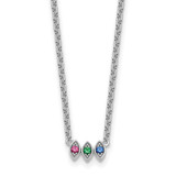 14k White Gold 3 Birthstone Mother's Necklace Mounting