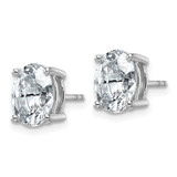 14k White Gold 3 carat Certified Lab Grown Diamond VS/SI+ G+ Complete Oval Four Prong Stud Earrings