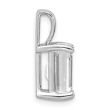 14k White Gold 3 carat Certified Lab Grown Diamond VS+ F+ Emerald Complete Four Prong Pendant