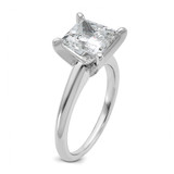 14k White Gold 3 carat Certified Lab Grown Diamond VS+ F+ Princess Complete Solitare Engagement Ring