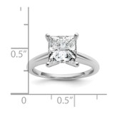 14k White Gold 3 carat Certified Lab Grown Diamond VS+ F+ Princess Complete Solitare Engagement Ring