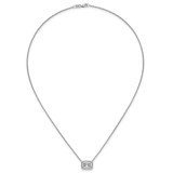 14k White Gold 3 carat Certified Lab Grown Diamond VS+ F+ Radiant Complete 18 inch Bezel Set Solitaire Necklace