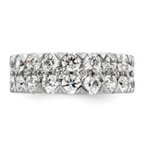 14k White Gold 3 carat Lab Grown Diamond VS/SI+ G+ Complete Double Row Fashion Band