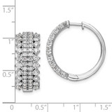 14k White Gold 3 carat Lab Grown Diamond VS/SI+ G+ Complete Hinged Hoop Earrings