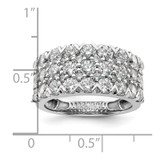14k White Gold 3 carat Lab Grown Diamond VS/SI+ G+ Complete Triple Row Fashion Band