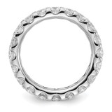 14k White Gold 3 carat Lab Grown Diamond VS/SI+ G+ Size 6.5 Shared Prong Eternity Band
