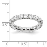14k White Gold 3 carat Lab Grown Diamond VS/SI+ G+ Size 6.5 Shared Prong Eternity Band