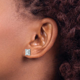 14k White Gold 3 ctw Certified Lab Grown Diamond VS/SI+ G+ Emerald 4 Prong Heavy Wt. Stud Earrings